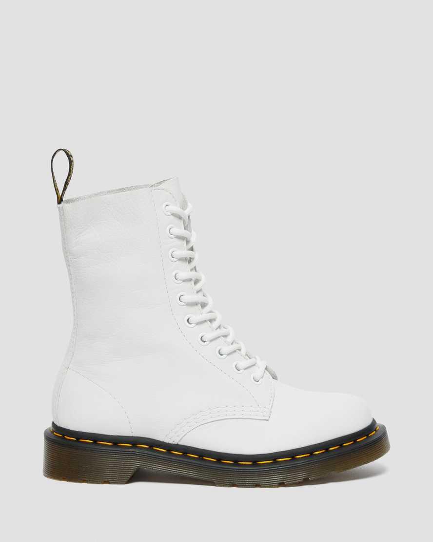 Dr Martens 1490 Virginia Leather Mid Calf Naisten Originals Boots Valkoinen  Suomi |  6591CMIZA