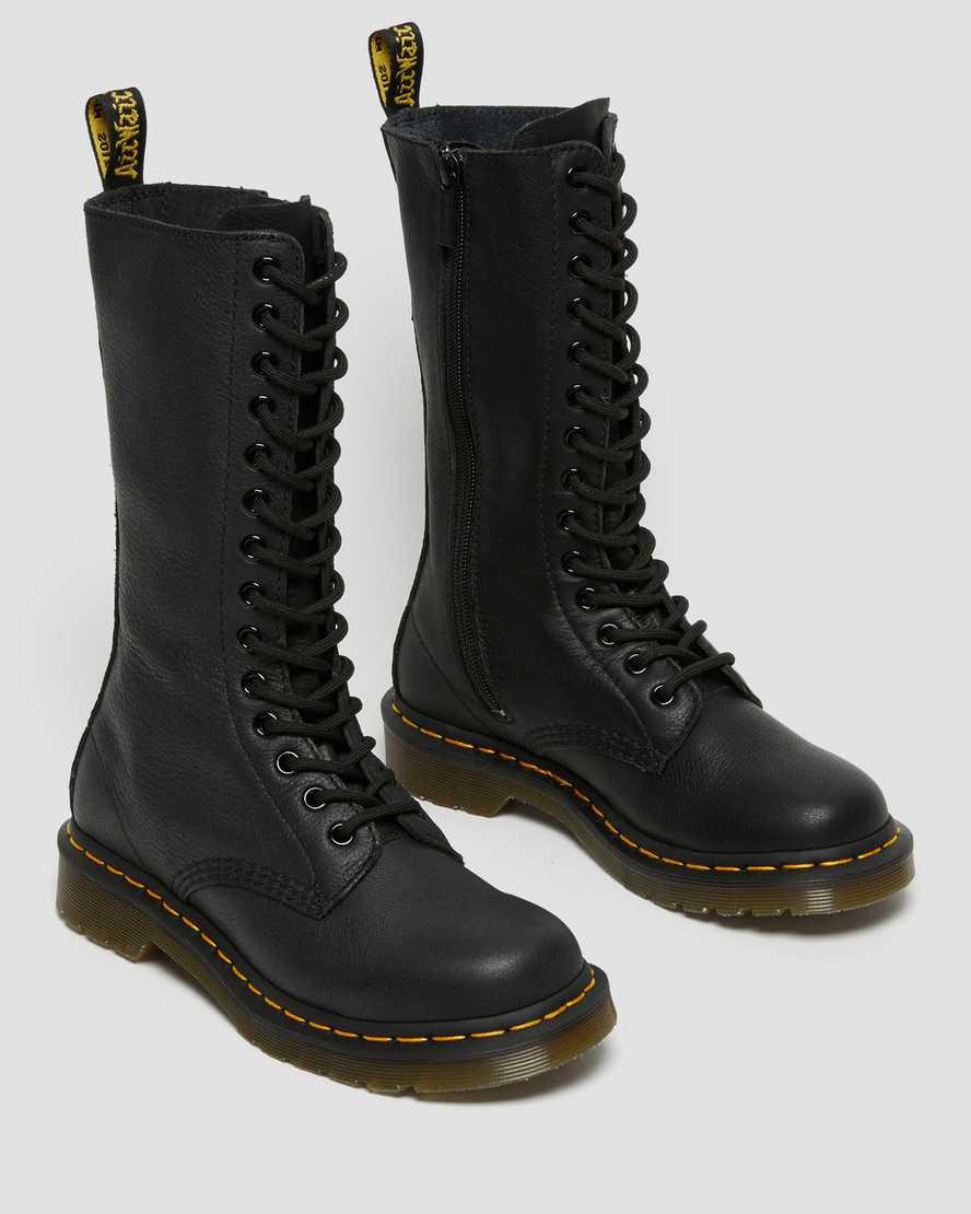 Dr Martens 1B99 Virginia Leather Mid Calf Naisten Originals Boots Mustat  Suomi |  5268CWBSM