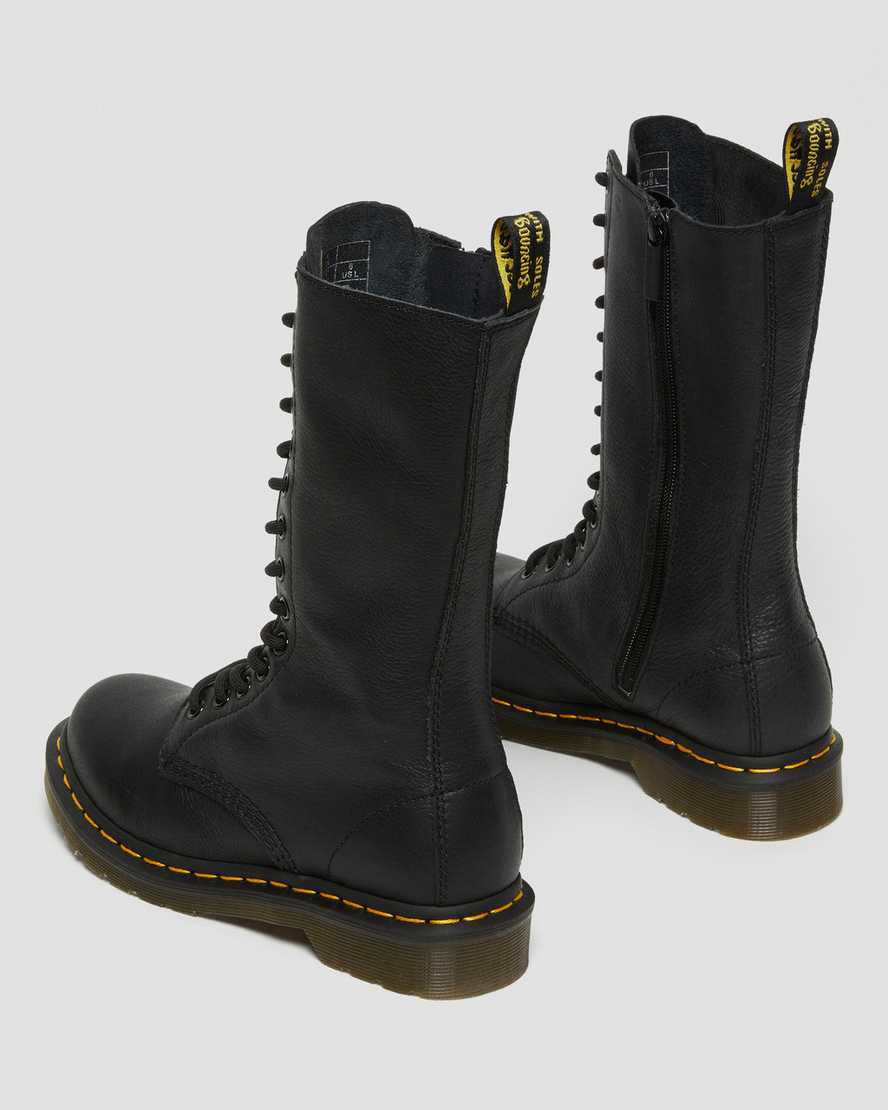 Dr Martens 1B99 Virginia Leather Mid Calf Naisten Originals Boots Mustat  Suomi |  5268CWBSM
