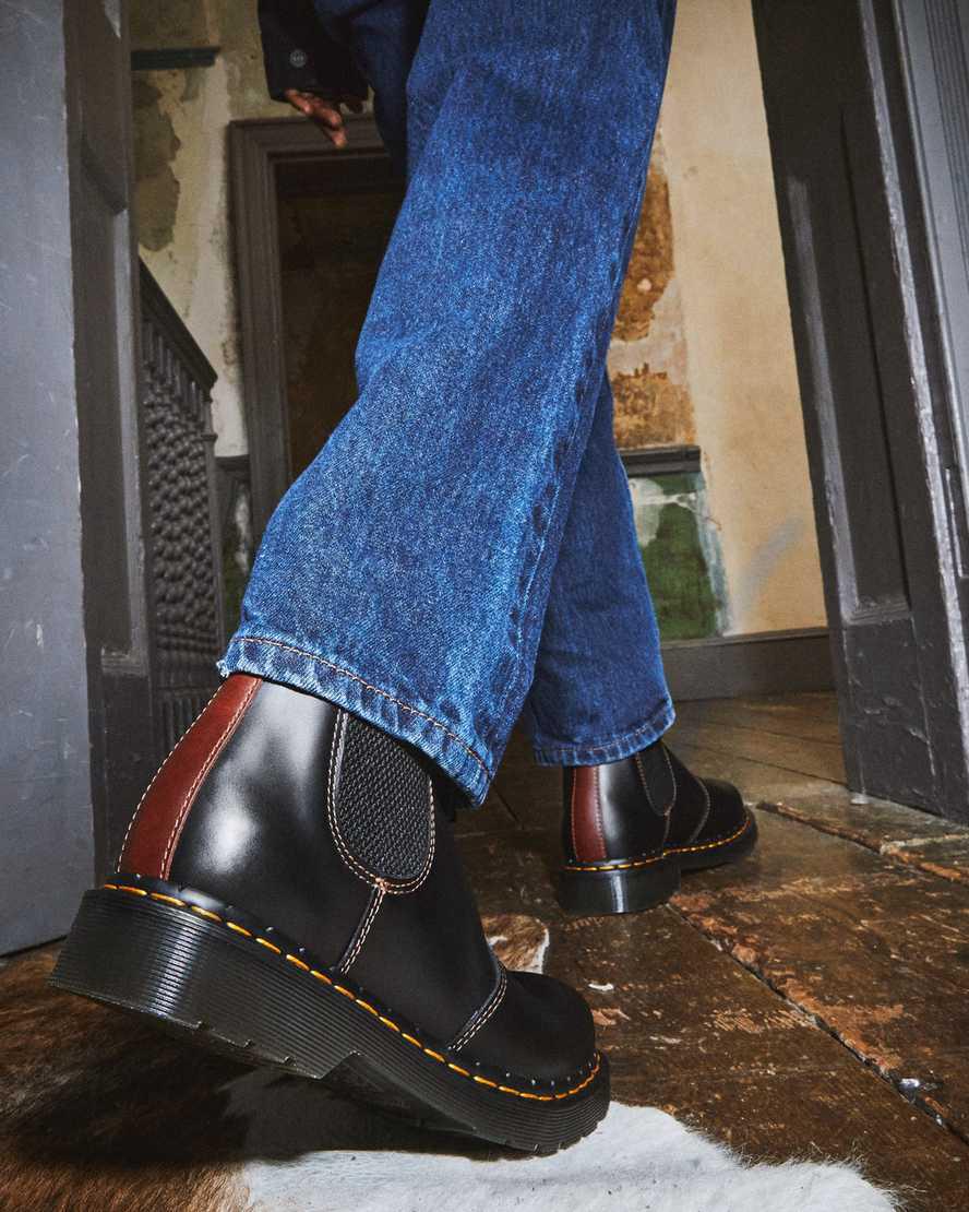 Dr Martens 2976 Abruzzo Leather Miesten Chelsea Saappaat Black/Brown Abruzzo Wp  Suomi |  5092MVULS