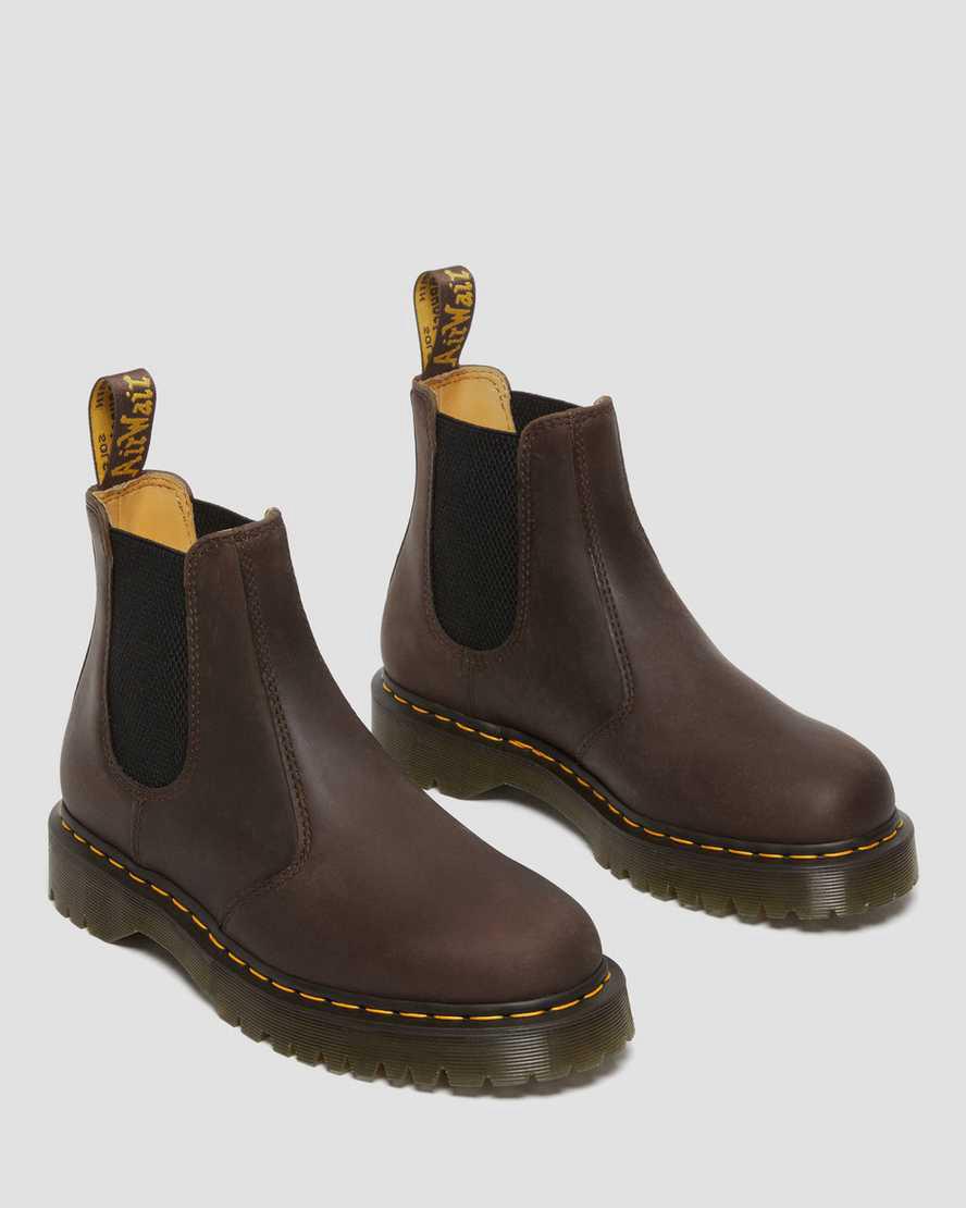 Dr Martens 2976 Bex Crazy Horse Chelsea Miesten Platform Saappaat Tummanruskea  Suomi |  7650JGXQD