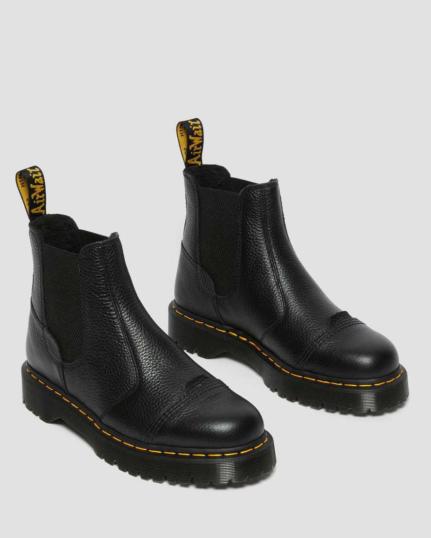 Dr Martens 2976 Bex Faux Fur-Lined Platform Chelsea Miesten Nilkkurit Mustat  Suomi |  7132QRGFB