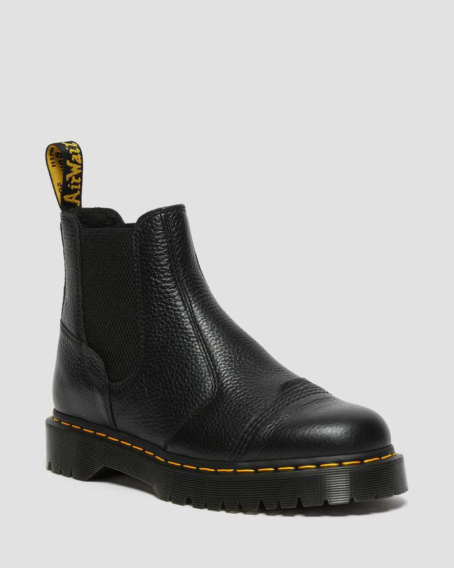 Dr Martens 2976 Bex Faux Fur-Lined Platform Chelsea Miesten Nilkkurit Mustat  Suomi |  7132QRGFB