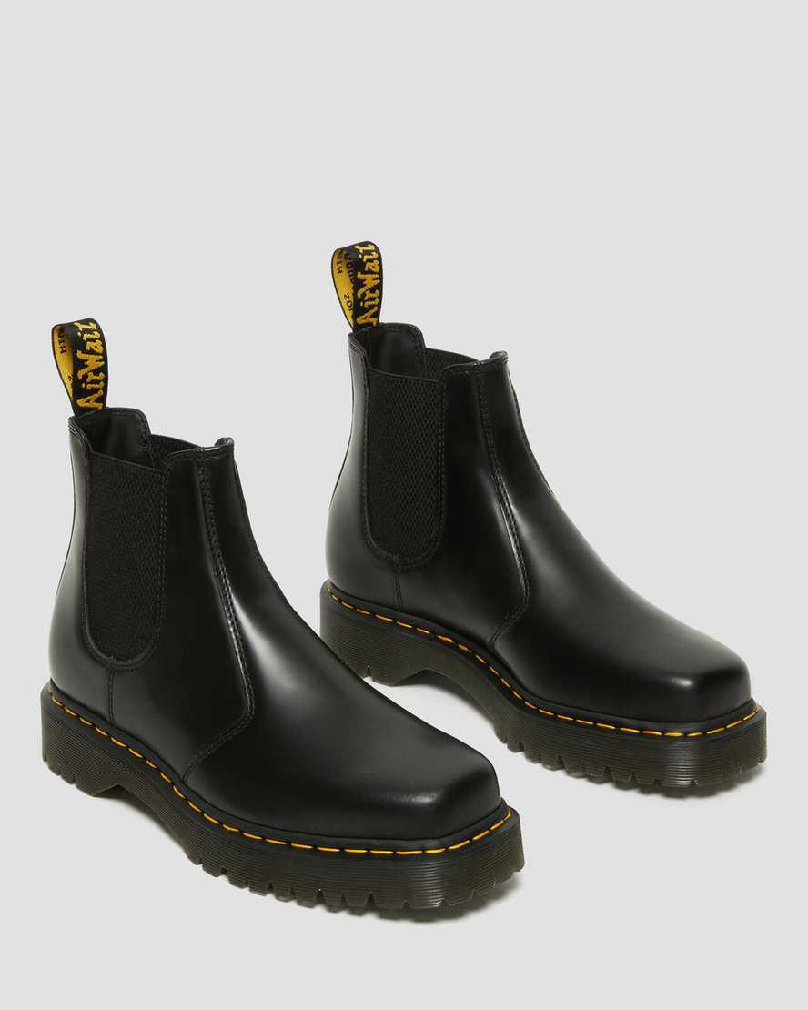 Dr Martens 2976 Bex Squared Toe Leather Chelsea Miesten Originals Boots Mustat  Suomi |  9634IBTJP