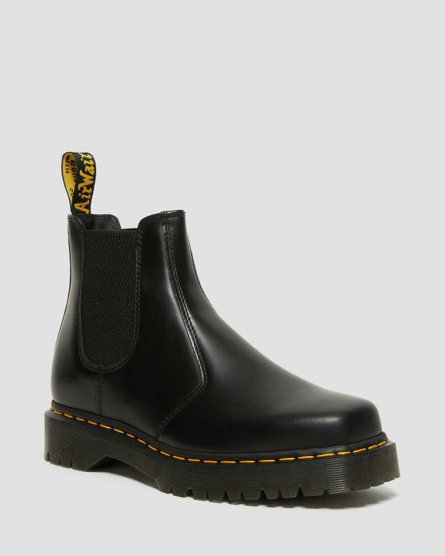 Dr Martens 2976 Bex Squared Toe Leather Chelsea Miesten Originals Boots Mustat  Suomi |  9634IBTJP