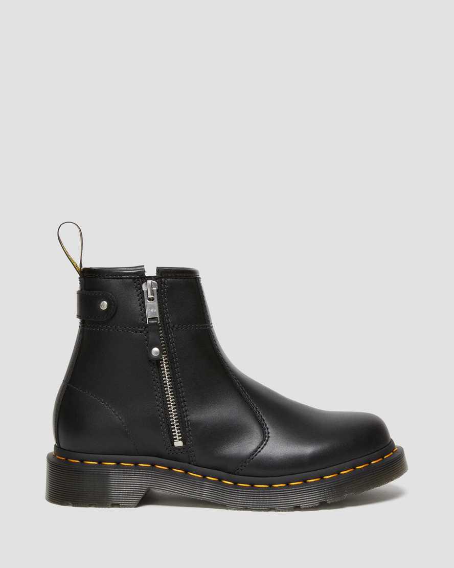 Dr Martens 2976 Double Zip Leather Chelsea Naisten Nilkkurit Mustat  Suomi |  2517LICJA