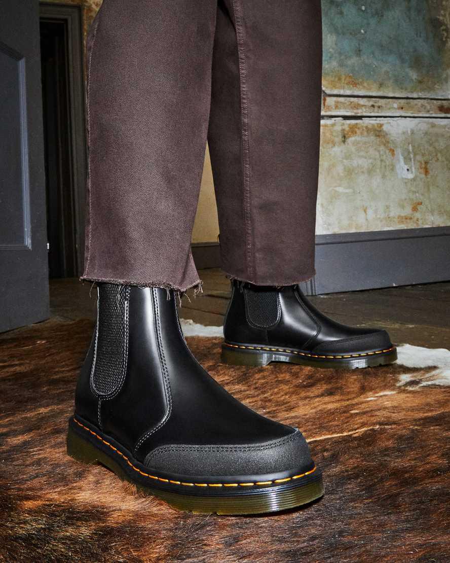 Dr Martens 2976 Guard Panel Leather Naisten Chelsea Saappaat Black/Dual Original  Suomi |  0594NCUJV