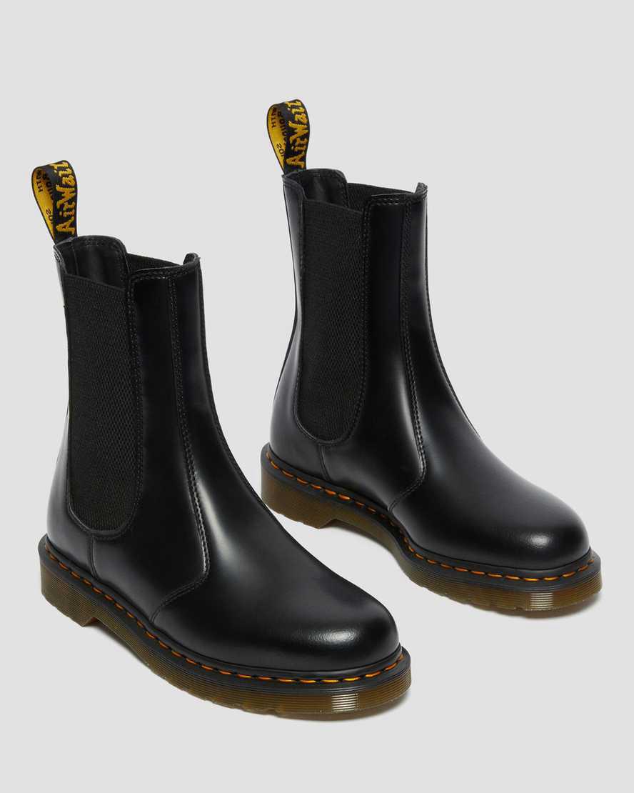 Dr Martens 2976 Hi Smooth Leather Naisten Chelsea Saappaat Mustat  Suomi |  3472JCKUW