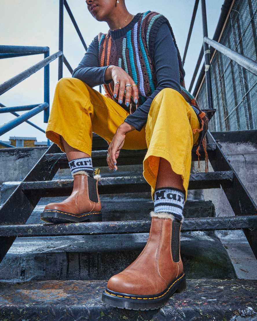 Dr Martens 2976 Leonore Faux Fur-Lined Chelsea Naisten Nilkkurit Ruskea  Suomi |  3159TUSQY