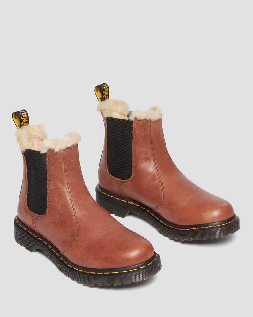 Dr Martens 2976 Leonore Faux Fur-Lined Chelsea Naisten Nilkkurit Ruskea  Suomi |  3159TUSQY