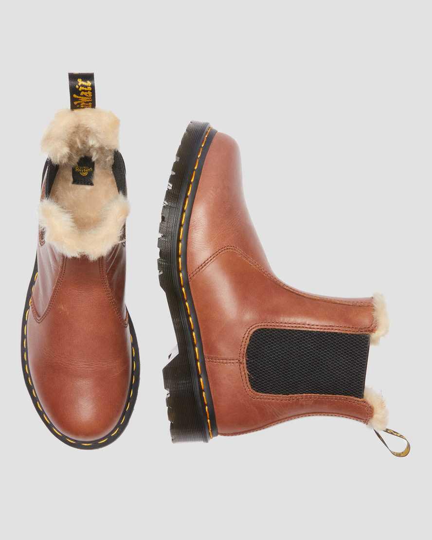 Dr Martens 2976 Leonore Faux Fur-Lined Chelsea Naisten Nilkkurit Ruskea  Suomi |  3159TUSQY