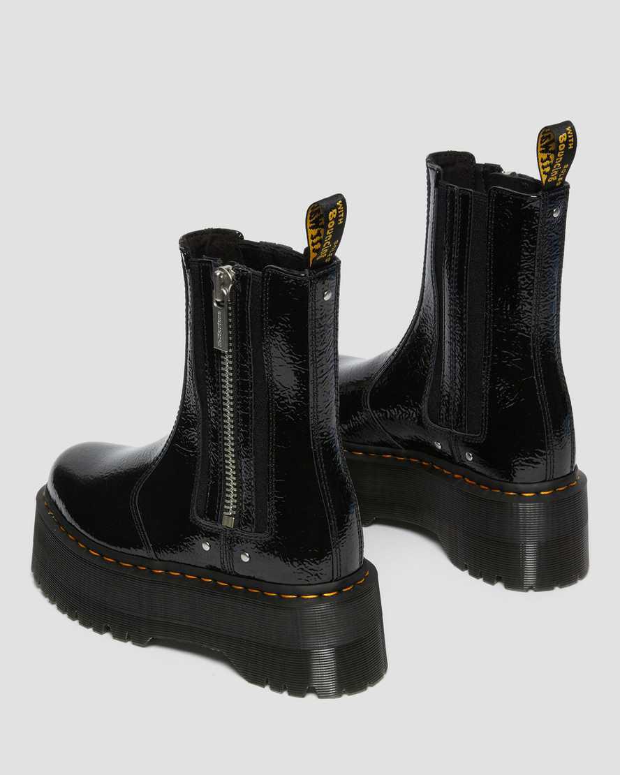 Dr Martens 2976 Max Distressed Patent Chelsea Platform Naisten Nilkkurit Mustat  Suomi |  8034AMEIX