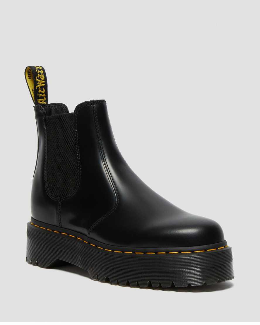 Dr Martens 2976 Smooth Leather Chelsea Naisten Platform Saappaat Mustat  Suomi |  2763UXLRB