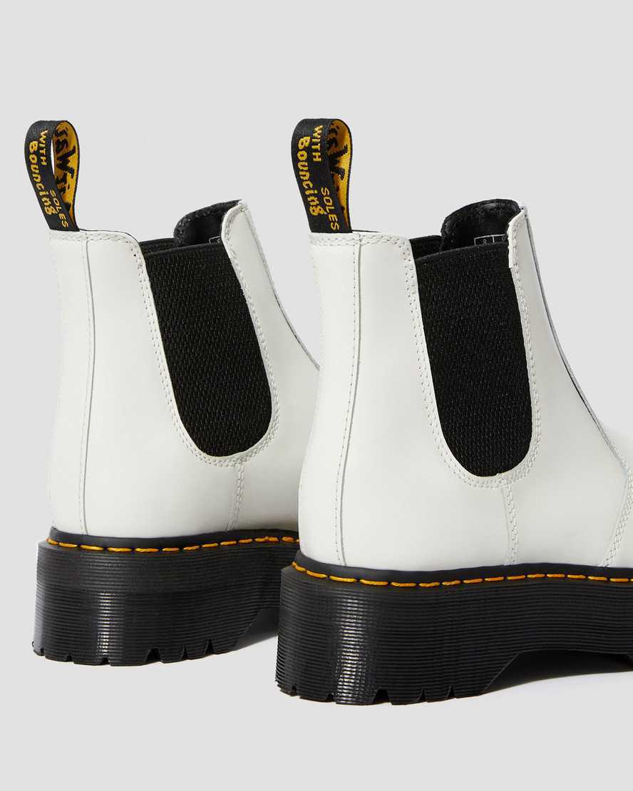 Dr Martens 2976 Smooth Leather Platform Miesten Chelsea Saappaat Valkoinen  Suomi |  4956EOFPT