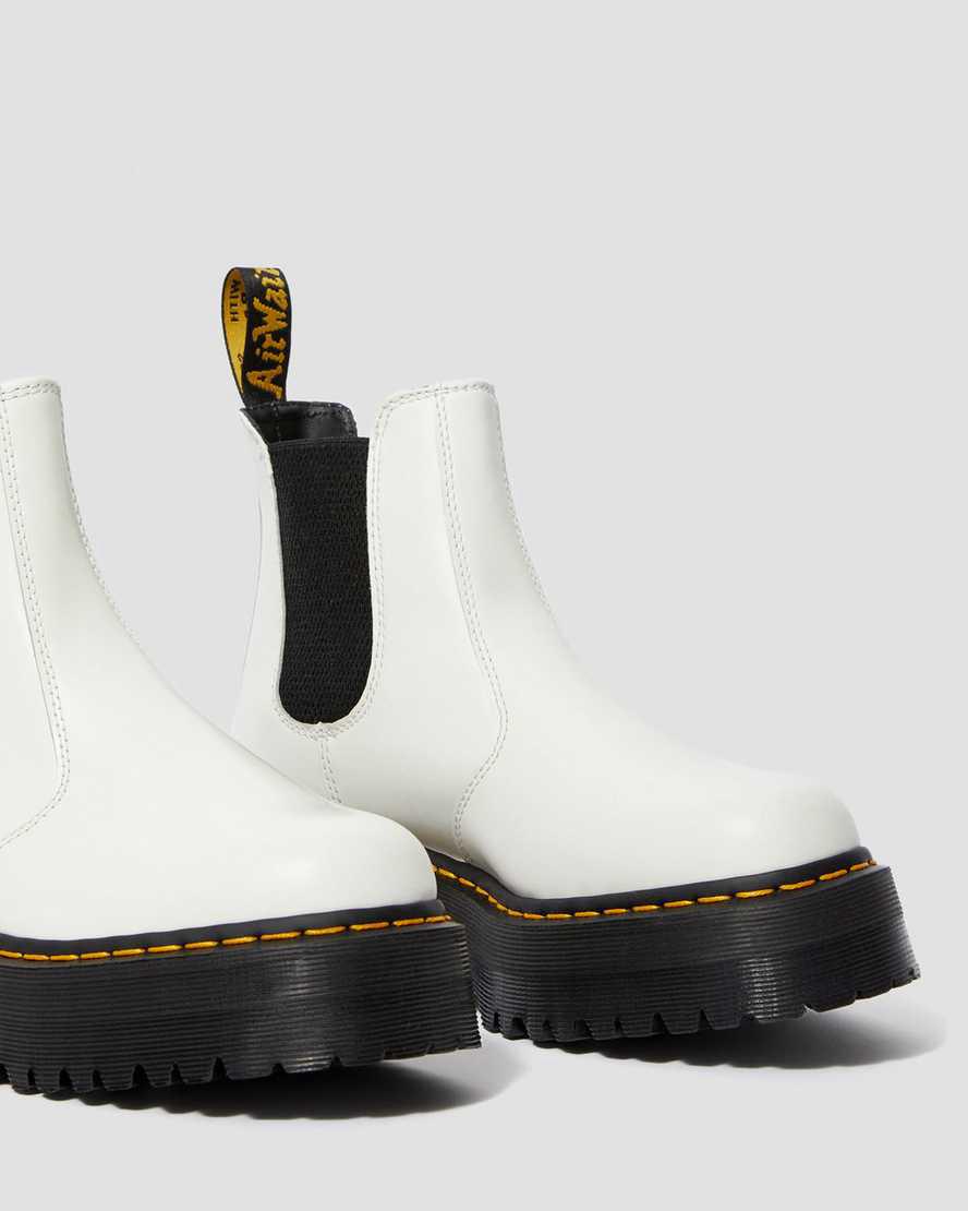 Dr Martens 2976 Smooth Leather Platform Chelsea Naisten Nilkkurit Valkoinen  Suomi |  6382VIFDW