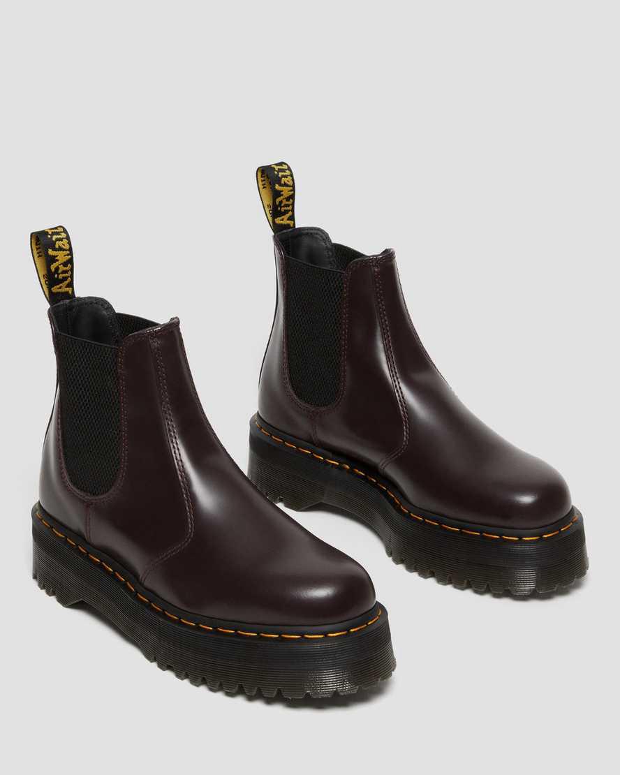 Dr Martens 2976 Smooth Leather Platform Chelsea Naisten Nilkkurit Viininpunainen  Suomi |  6954LIRZY