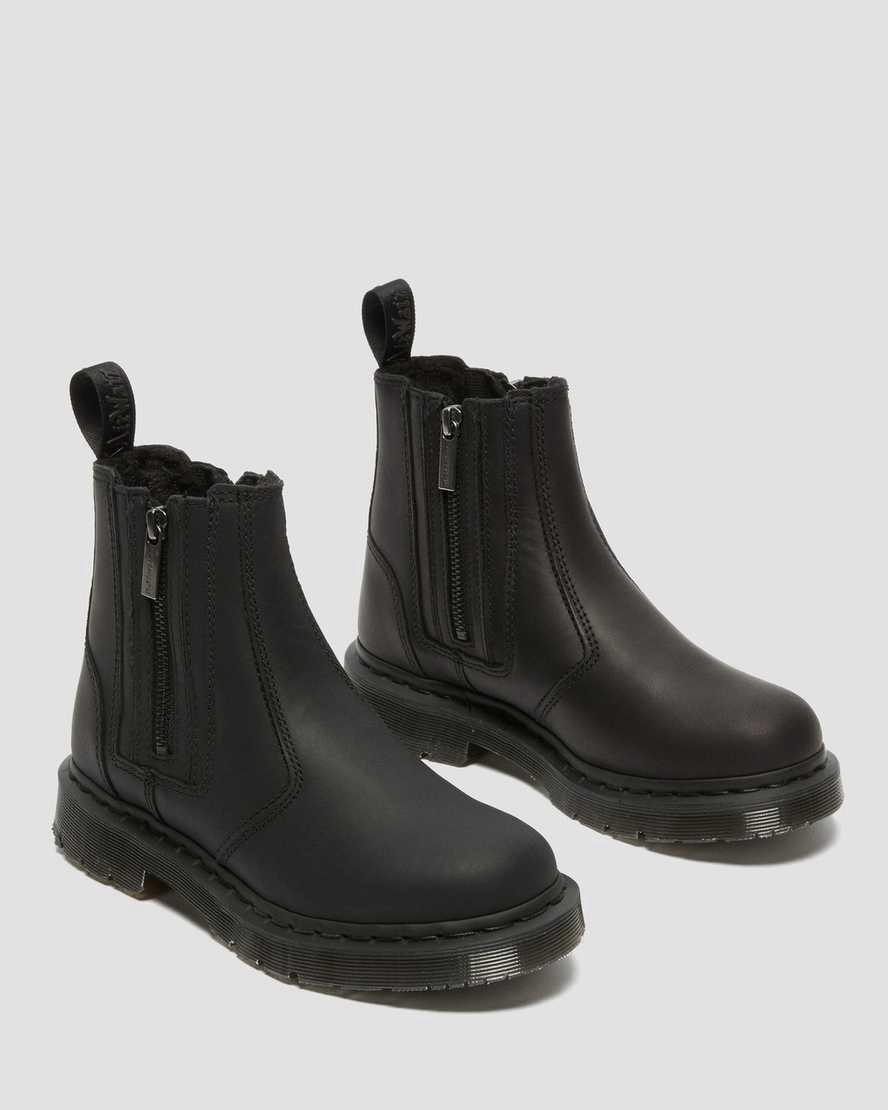 Dr Martens 2976 Wintergrip Zip Chelsea Naisten Originals Boots Mustat  Suomi |  1965ZXOQK