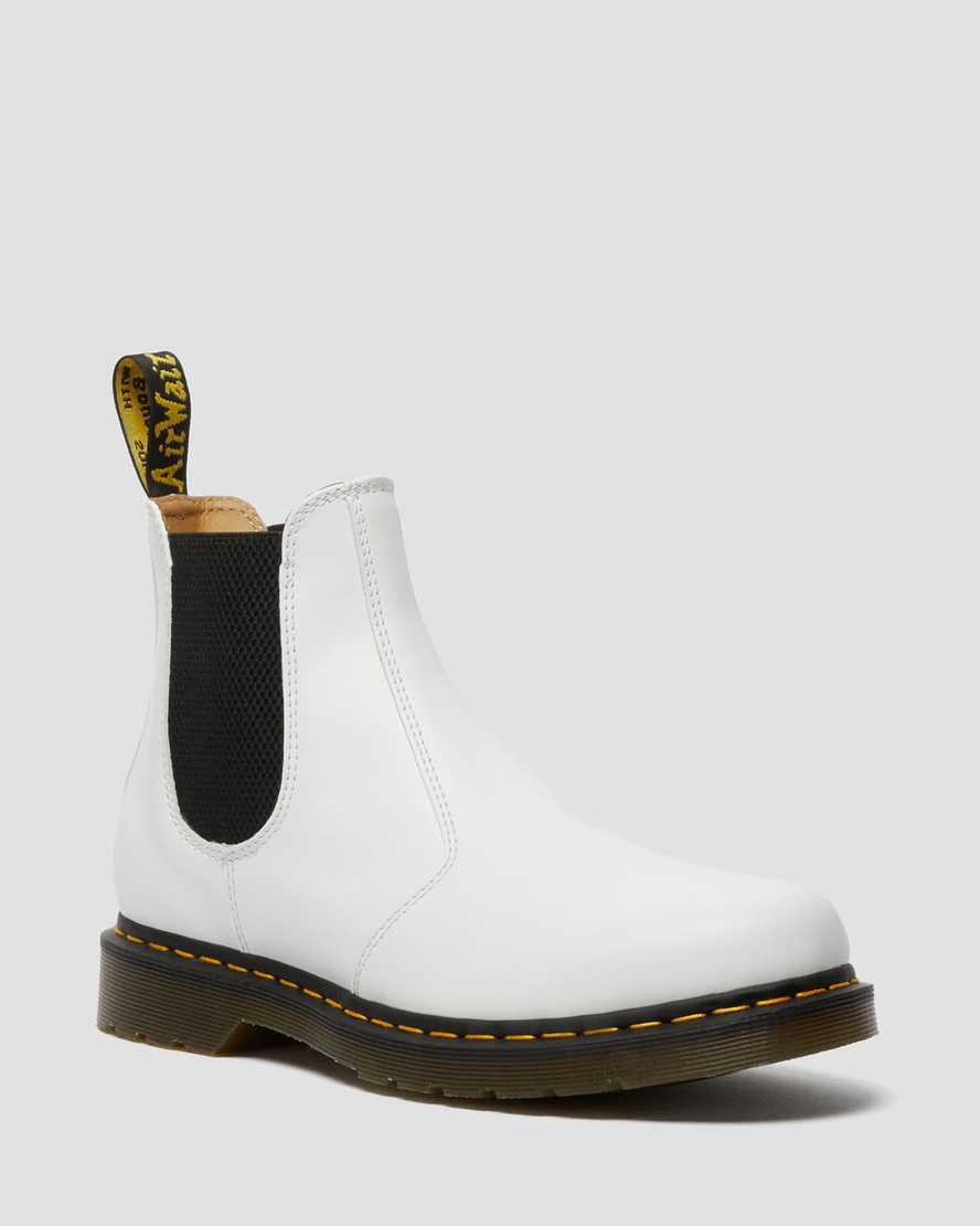 Dr Martens 2976 Yellow Stitch Smooth Leather Chelsea Miesten Originals Boots Valkoinen  Suomi |  2047ECGQK