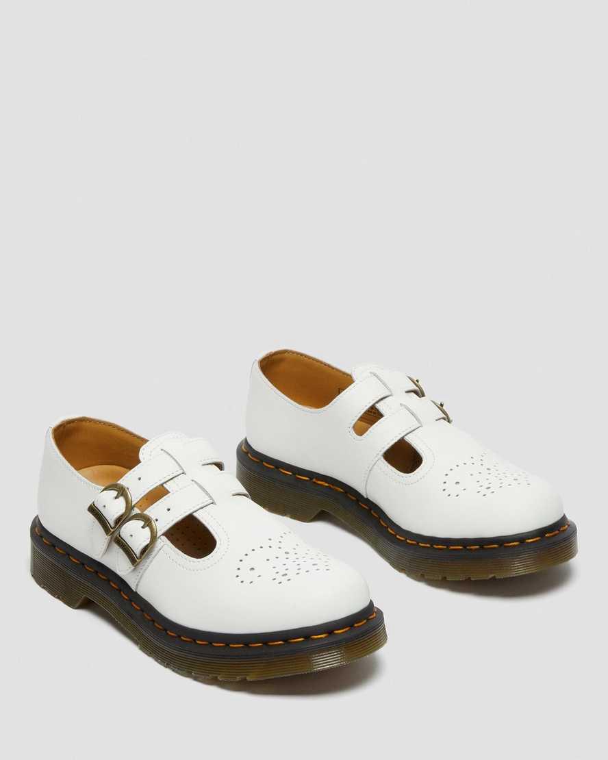Dr Martens 8065 Smooth Leather Naisten Mary Jane Kengät Valkoinen  Suomi |  7514QKWIU