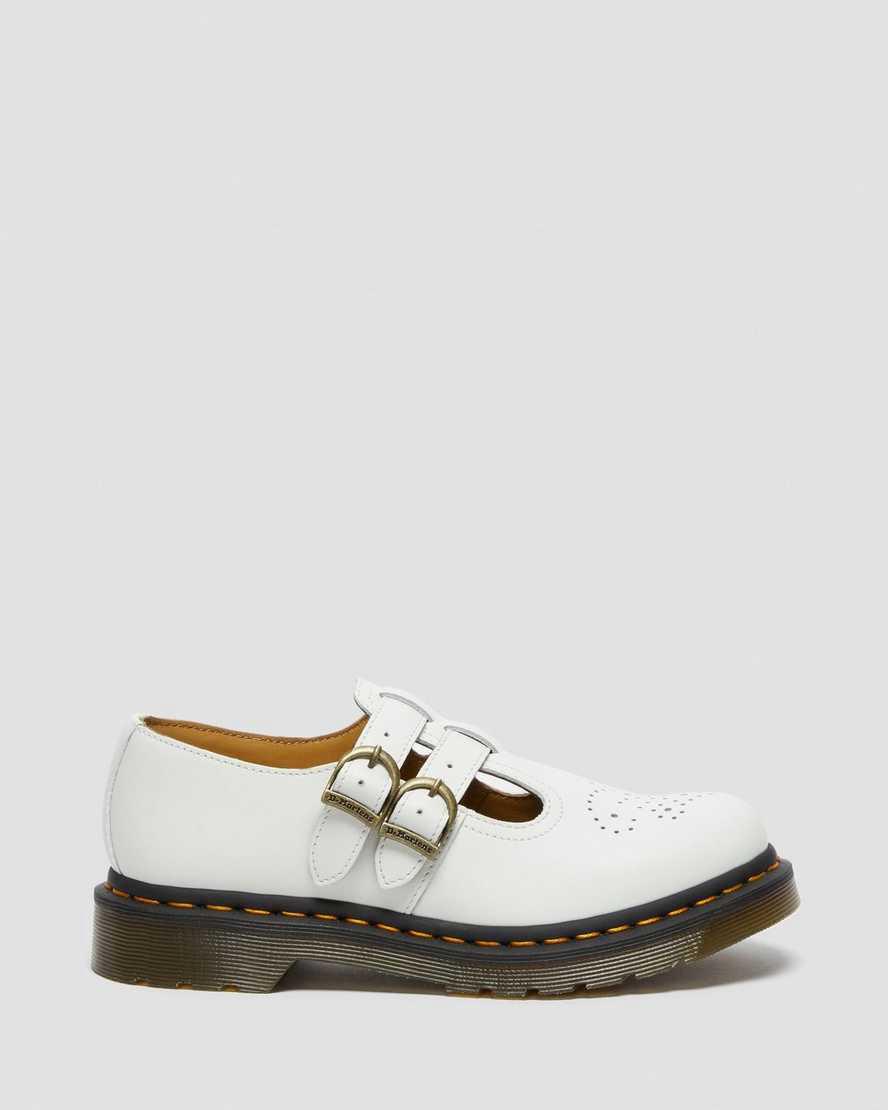 Dr Martens 8065 Smooth Leather Naisten Mary Jane Kengät Valkoinen  Suomi |  7514QKWIU