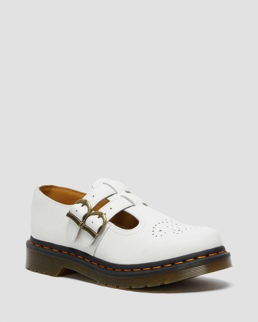 Dr Martens 8065 Smooth Leather Naisten Mary Jane Kengät Valkoinen  Suomi |  7514QKWIU