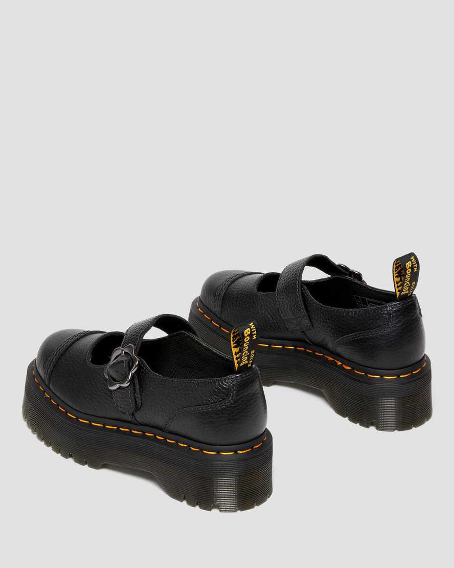 Dr Martens Addina Flower Buckle Leather Platform Naisten Mary Jane Kengät Mustat  Suomi |  6283AEXSD
