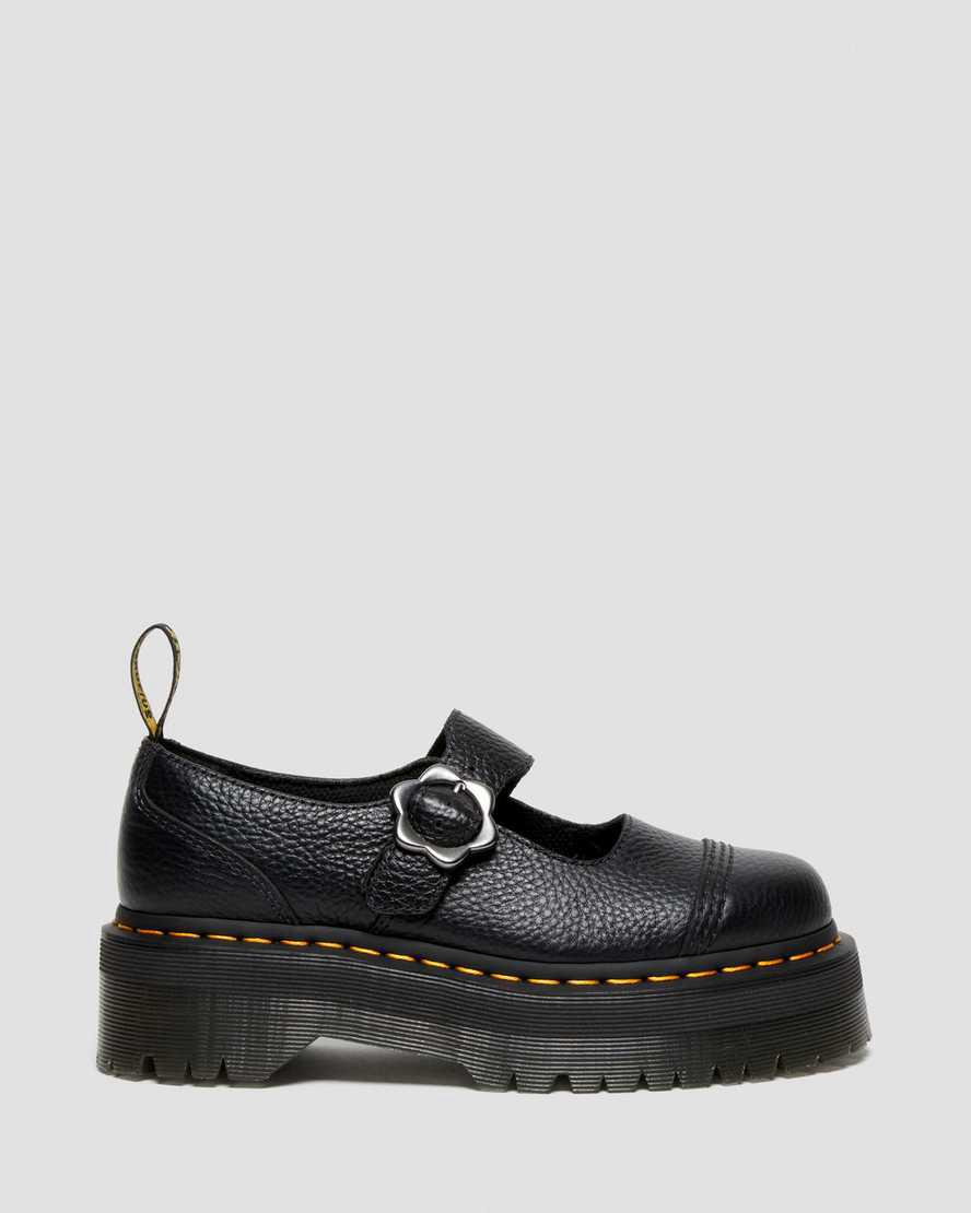 Dr Martens Addina Flower Buckle Leather Platform Naisten Mary Jane Kengät Mustat  Suomi |  6283AEXSD