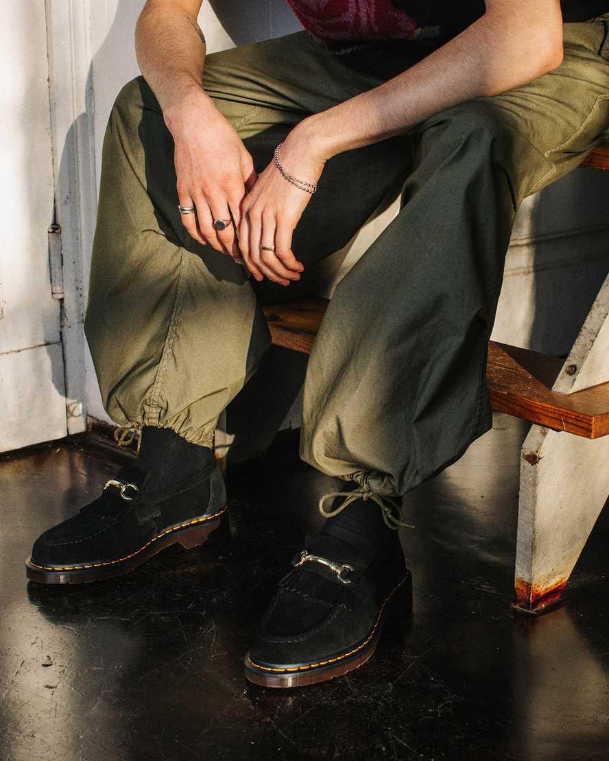 Dr Martens Adrian Snaffle Suede Miesten Loaferit Mustat  Suomi |  4120SKXRT