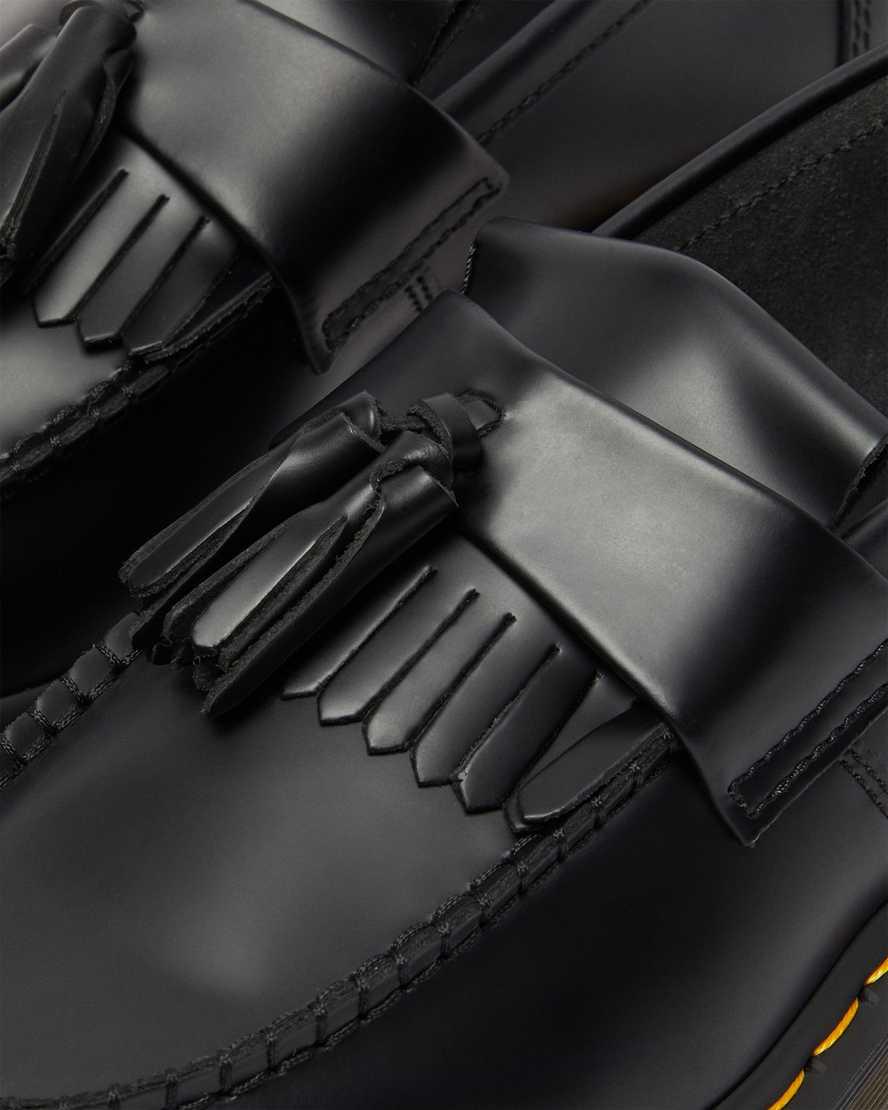 Dr Martens Adrian Yellow Stitch Leather Tassel Naisten Loaferit Mustat  Suomi |  1576KCGFL
