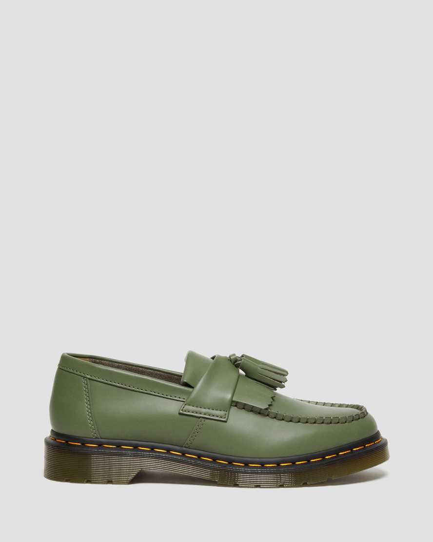 Dr Martens Adrian Yellow Stitch Leather Tassel Miesten Loaferit Khaki Vihreä  Suomi |  4310KHXEO