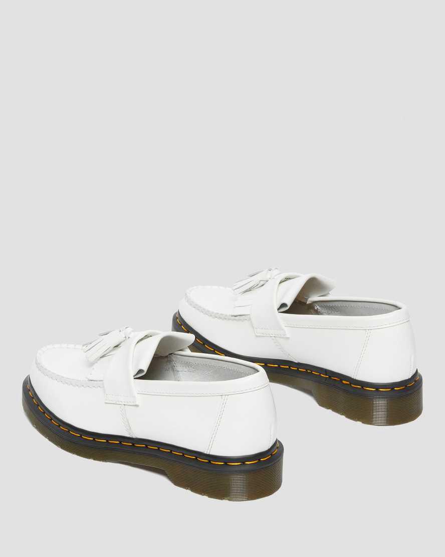 Dr Martens Adrian Yellow Stitch Leather Tassel Miesten Loaferit Valkoinen  Suomi |  7940VKOTY