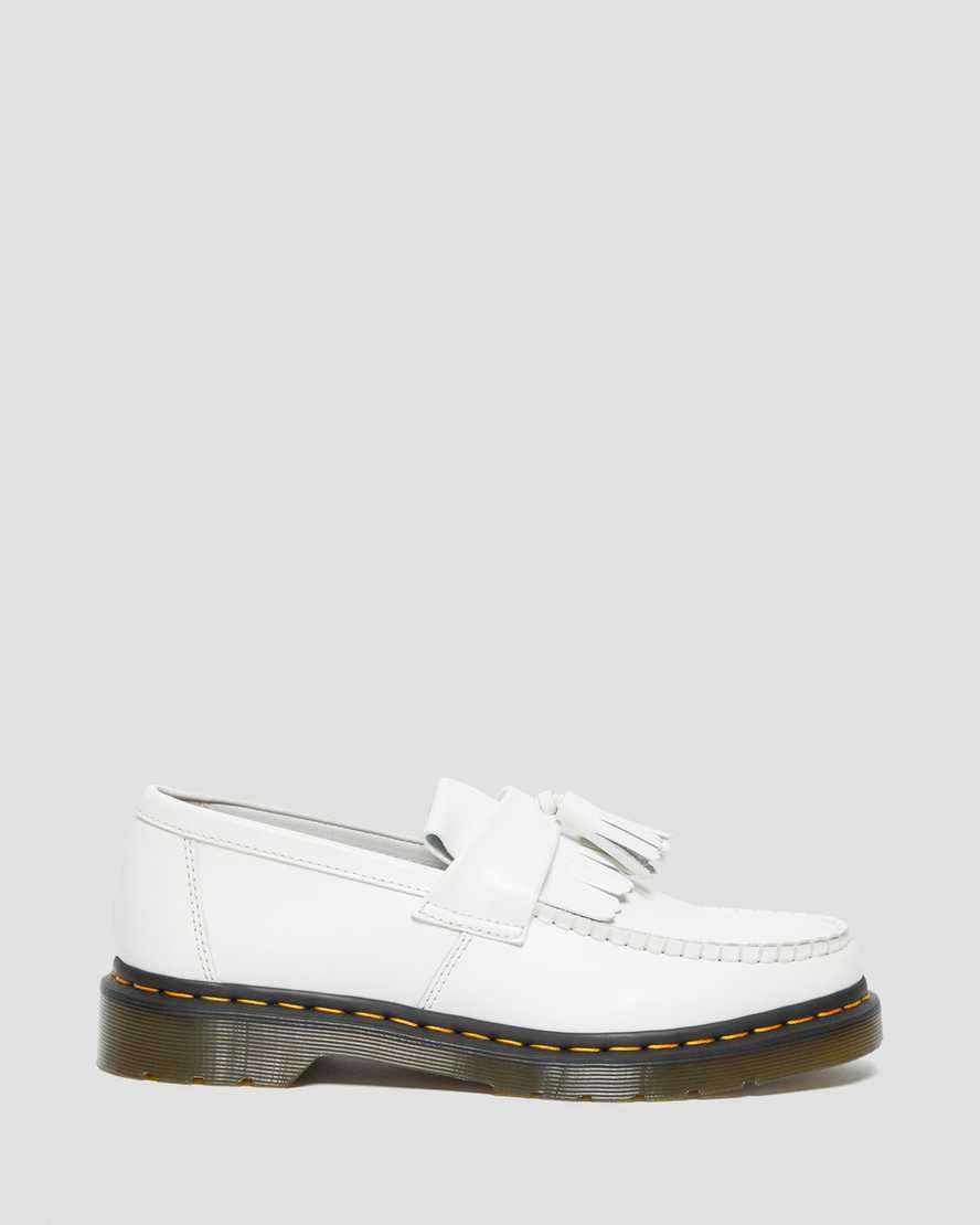 Dr Martens Adrian Yellow Stitch Leather Tassel Miesten Loaferit Valkoinen  Suomi |  7940VKOTY