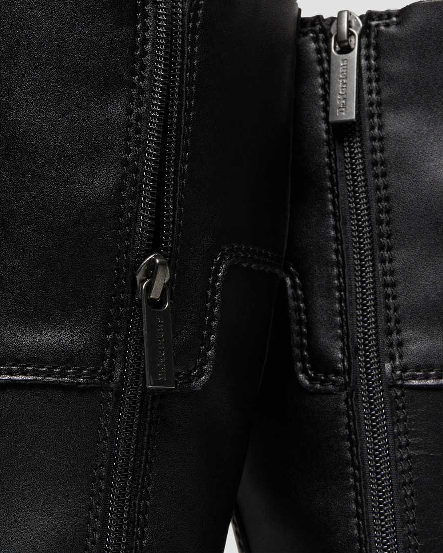 Dr Martens Audrick 20-Eye Leather Knee High Naisten Platform Saappaat Mustat  Suomi |  0934TREUY