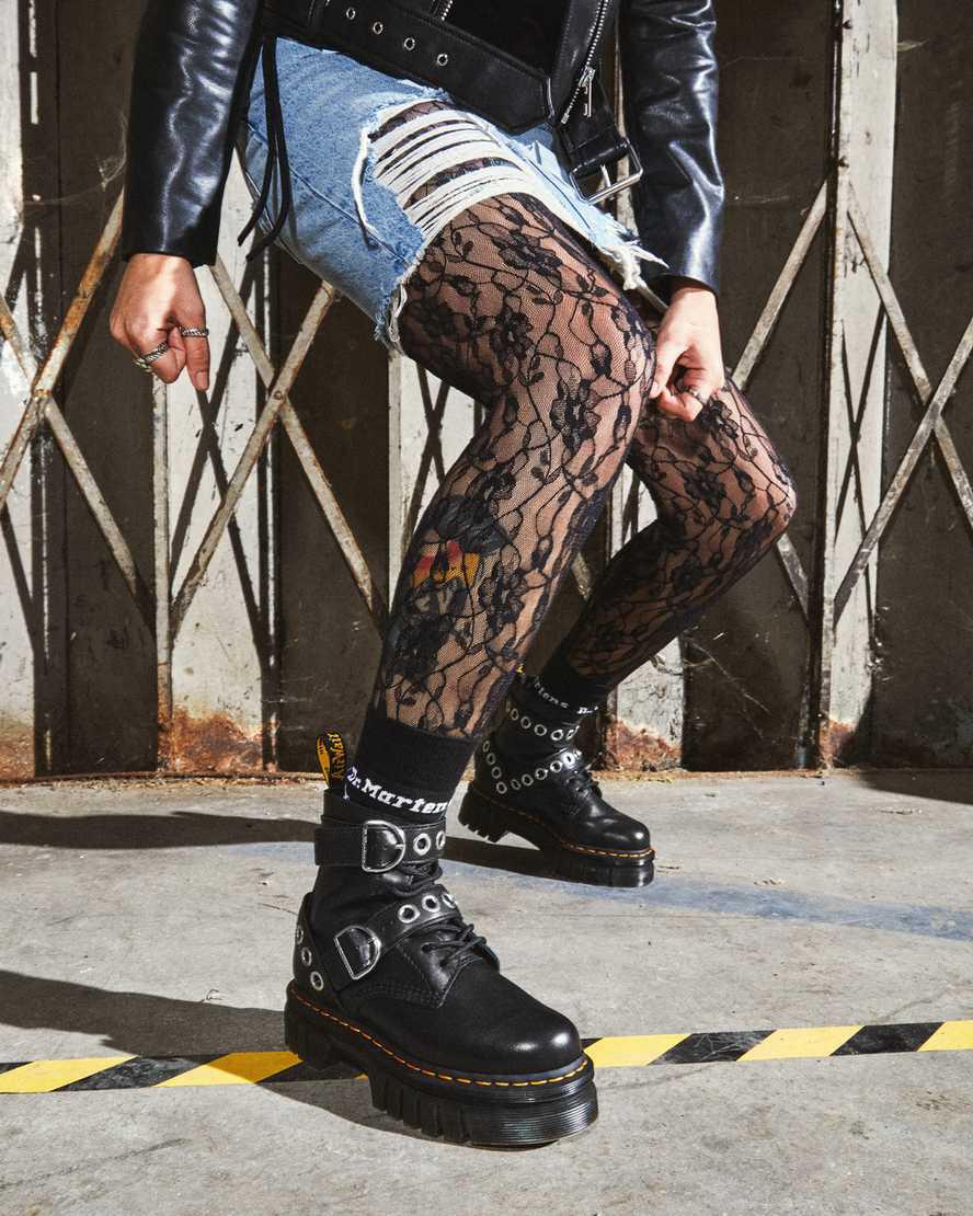 Dr Martens Audrick Hardware Leather Platform Naisten Nilkkurit Mustat  Suomi |  0563ARYDH