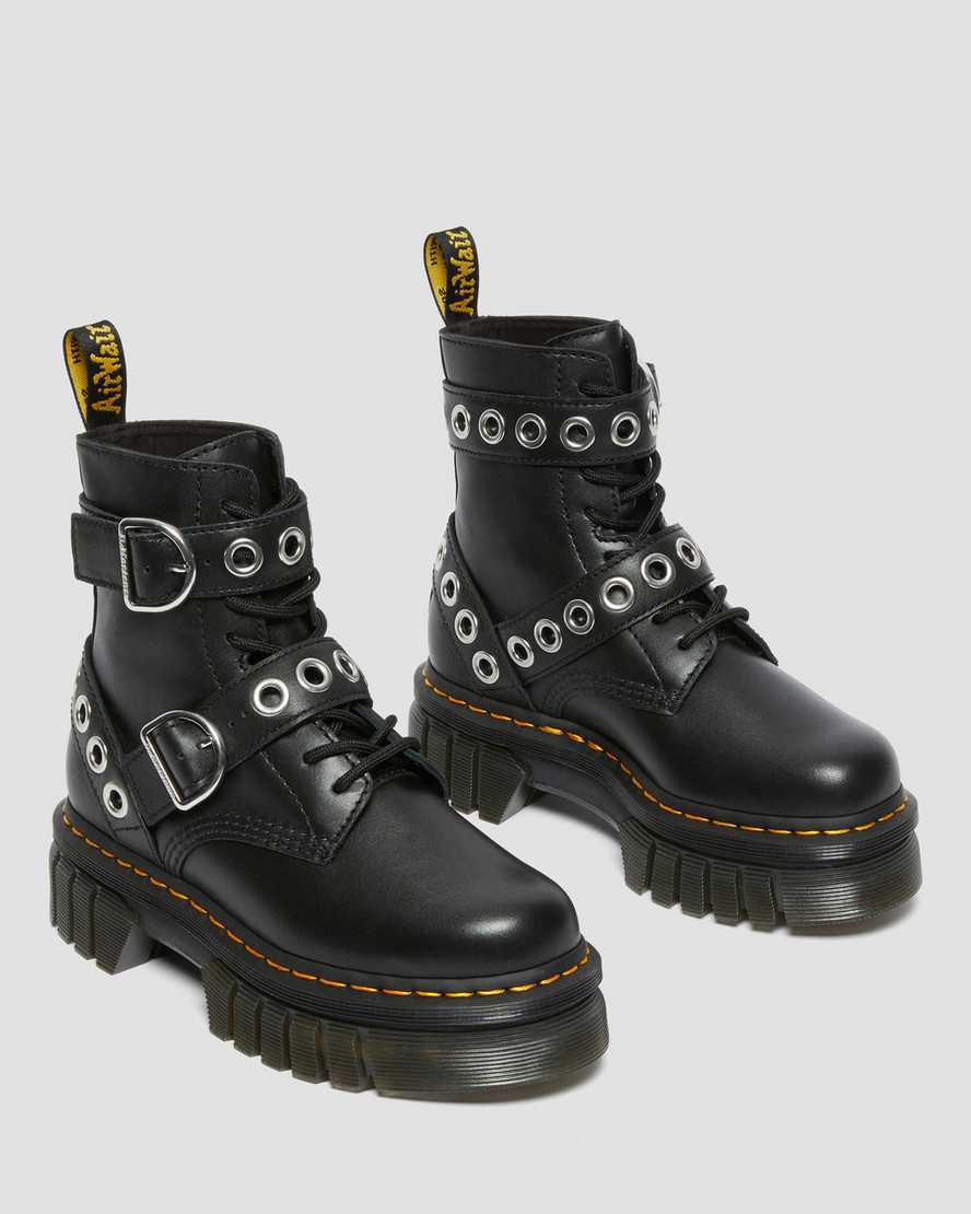 Dr Martens Audrick Hardware Leather Platform Naisten Nilkkurit Mustat  Suomi |  0563ARYDH