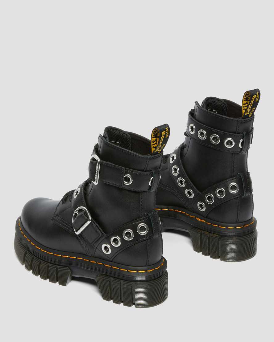 Dr Martens Audrick Hardware Leather Platform Naisten Nilkkurit Mustat  Suomi |  0563ARYDH