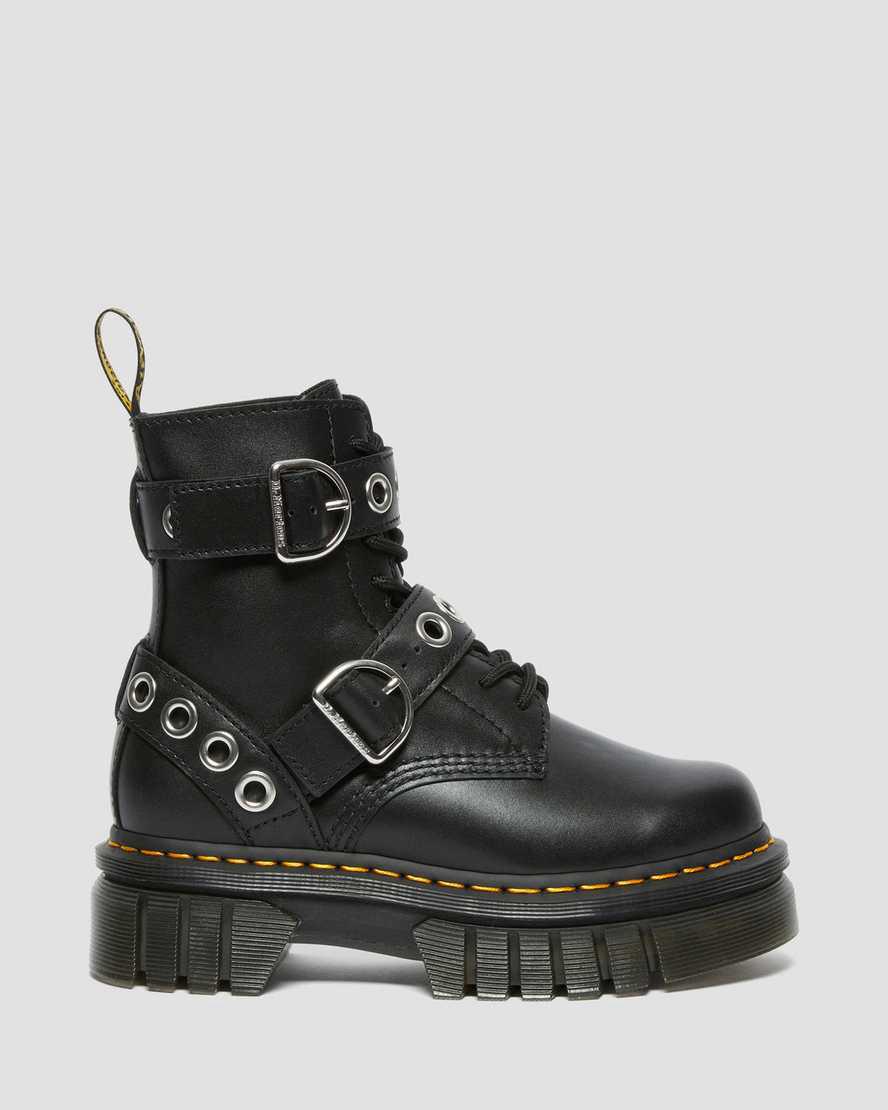 Dr Martens Audrick Hardware Leather Platform Naisten Nilkkurit Mustat  Suomi |  0563ARYDH