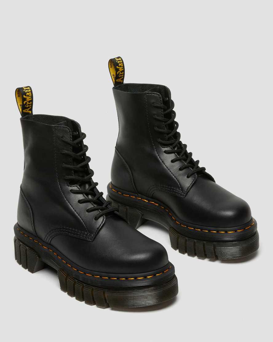 Dr Martens Audrick Nappa Leather Ankle Naisten Platform Saappaat Mustat  Suomi |  3107WJQDO