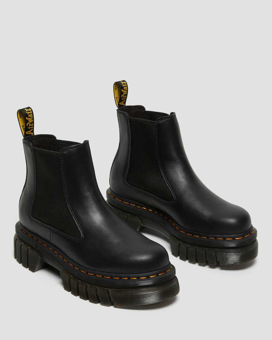 Dr Martens Audrick Nappa Leather Platform Chelsea Miesten Nilkkurit Mustat  Suomi |  2496DSRLF