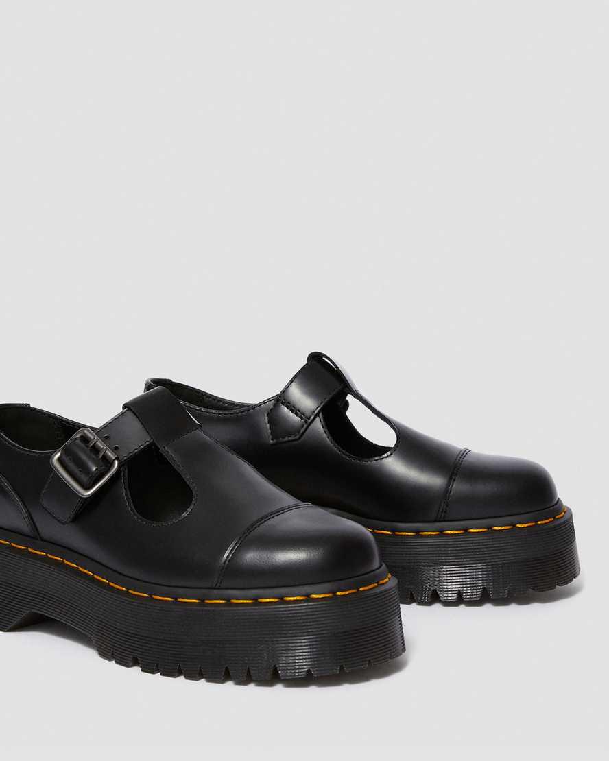 Dr Martens Bethan Polished Smooth Leather Naisten Platform Kengät Mustat  Suomi |  9360WHTLK