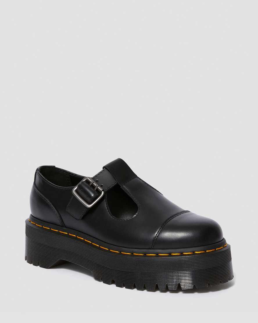 Dr Martens Bethan Polished Smooth Leather Naisten Platform Kengät Mustat  Suomi |  9360WHTLK