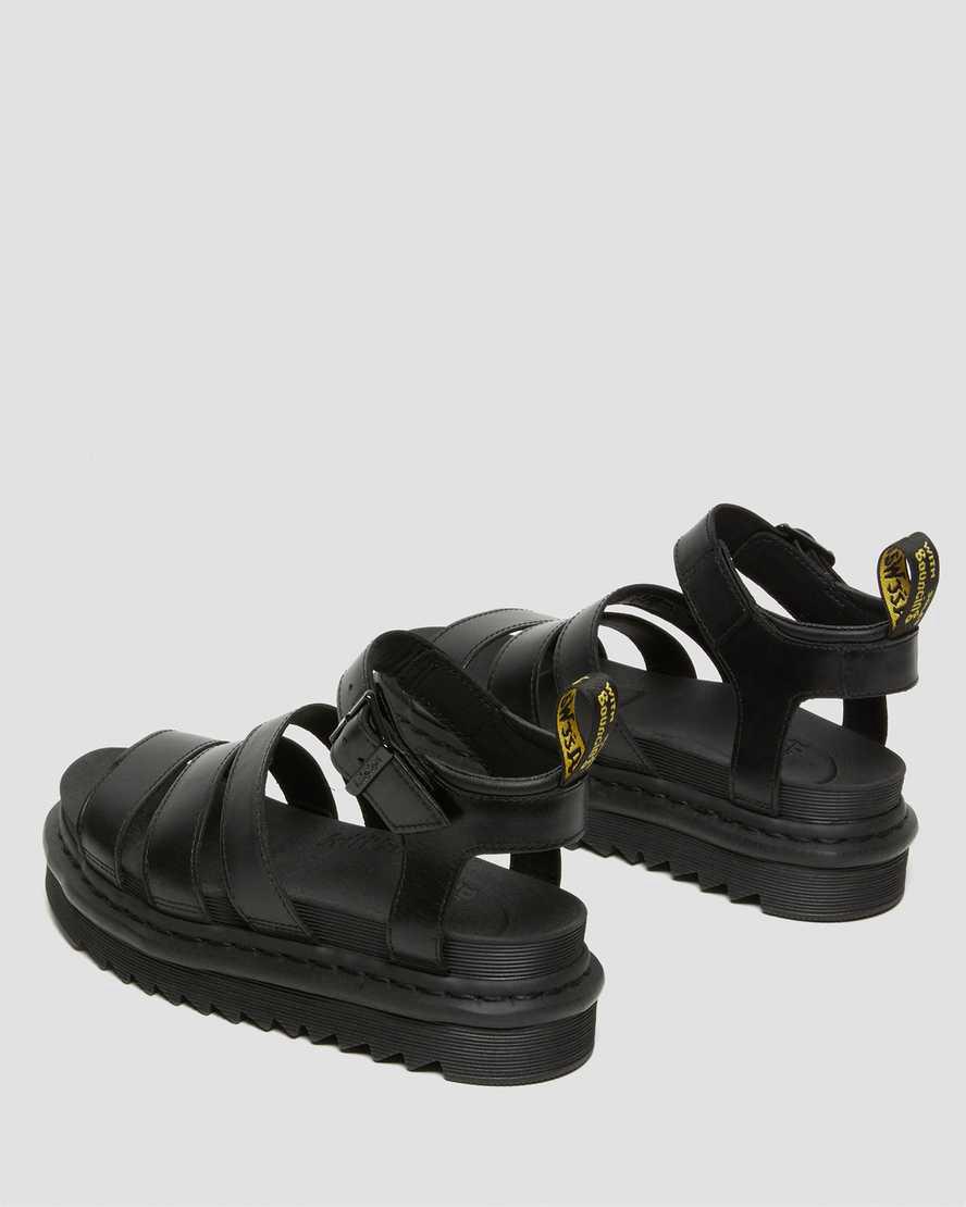 Dr Martens Blaire Brando Leather Strap Naisten Platform Sandaalit Mustat  Suomi |  4958QEAYS
