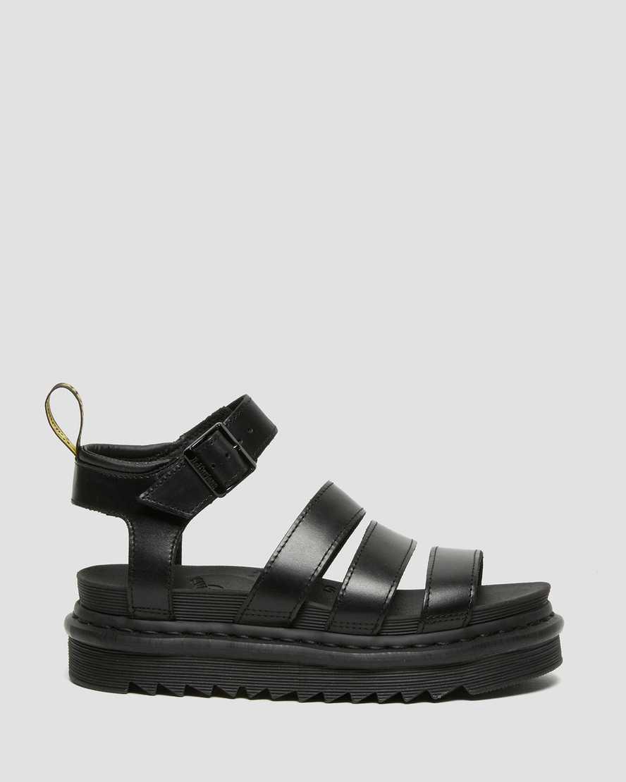 Dr Martens Blaire Brando Leather Strap Naisten Platform Sandaalit Mustat  Suomi |  4958QEAYS
