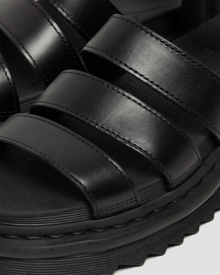 Dr Martens Blaire Brando Leather Strap Naisten Platform Sandaalit Mustat  Suomi |  4958QEAYS