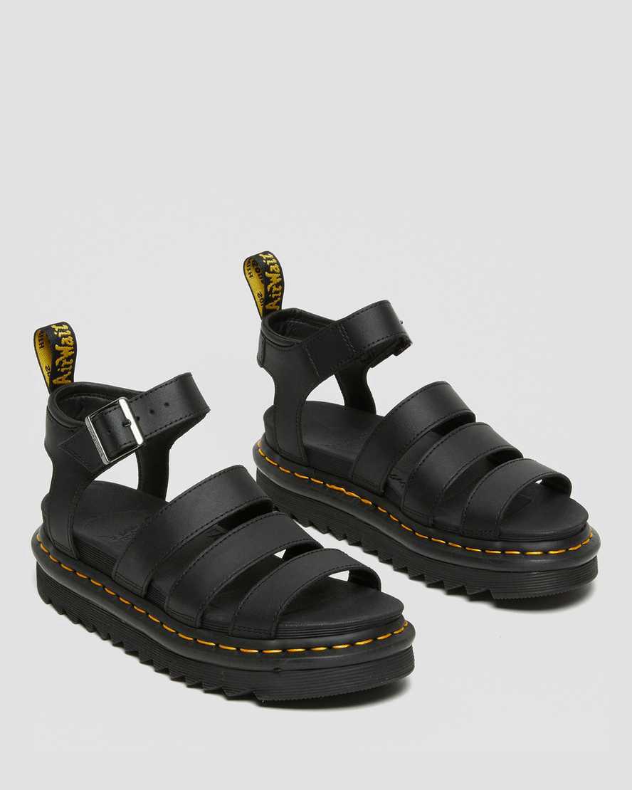 Dr Martens Blaire Hydro Leather Strap Naisten Gladiaattori Sandaalit Mustat  Suomi |  4309YUFXQ