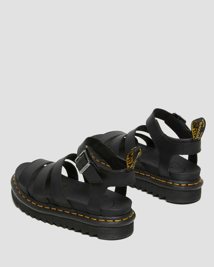 Dr Martens Blaire Hydro Leather Strap Naisten Gladiaattori Sandaalit Mustat  Suomi |  4309YUFXQ