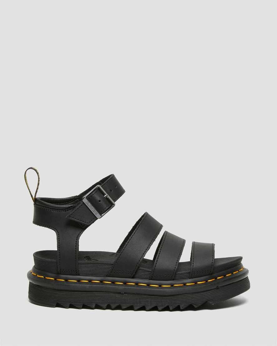 Dr Martens Blaire Hydro Leather Strap Naisten Gladiaattori Sandaalit Mustat  Suomi |  4309YUFXQ