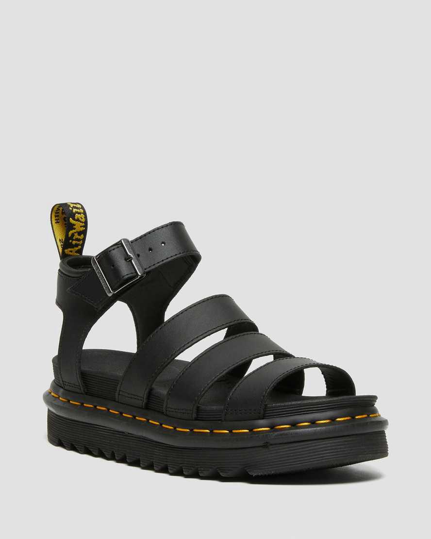 Dr Martens Blaire Hydro Leather Strap Naisten Gladiaattori Sandaalit Mustat  Suomi |  4309YUFXQ