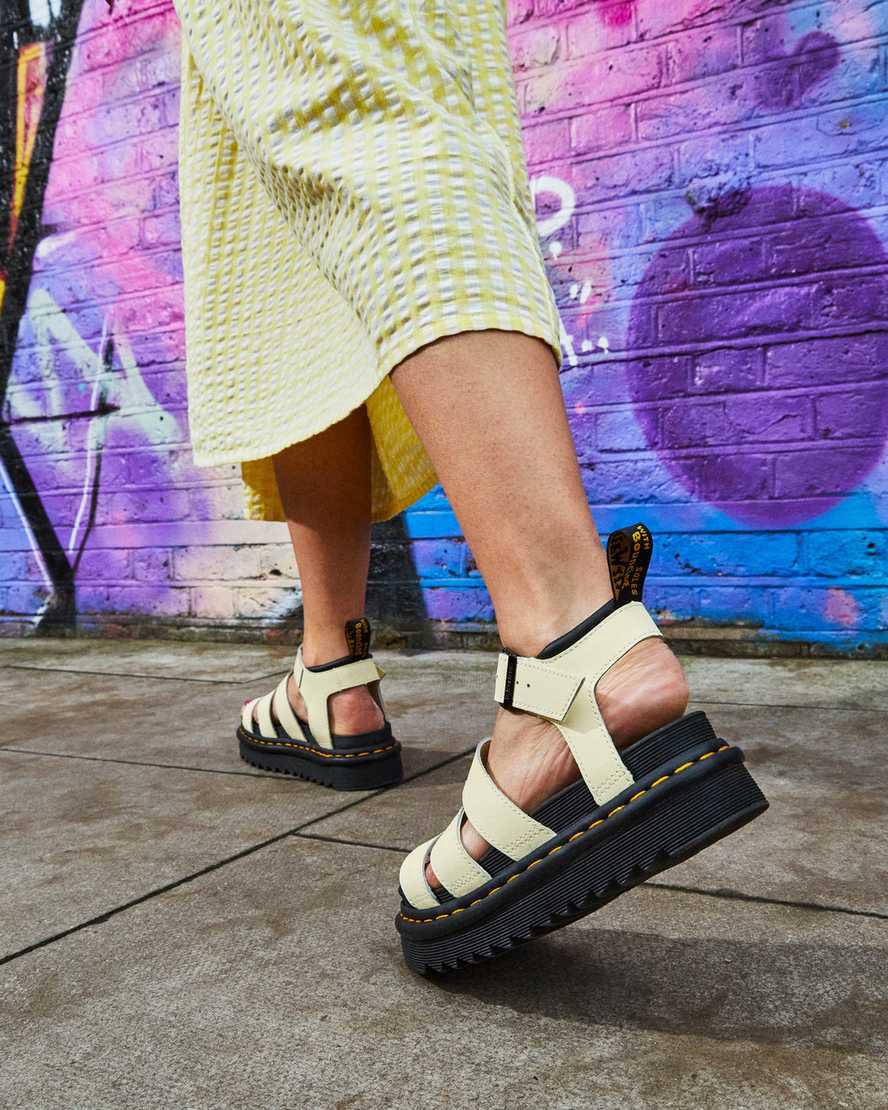 Dr Martens Blaire Hydro Leather Strap Naisten Platform Sandaalit Ruskea Kerma  Suomi |  4615RJCKD