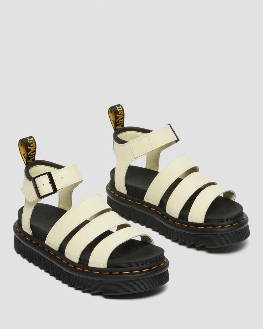 Dr Martens Blaire Hydro Leather Strap Naisten Platform Sandaalit Ruskea Kerma  Suomi |  4615RJCKD